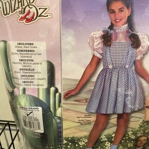 Dorothy costume with Toto in basket